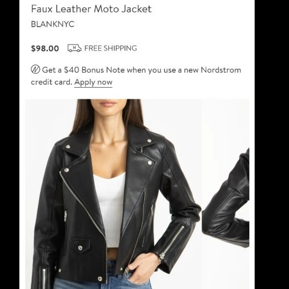 BLANK NYC vegan leather moto Jacket